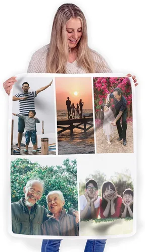 Miniatura 17 de FrameStory Manta personalizada con fotos y texto, totalmente personalizable con tus fotos y mensajes, manta de forro polar suave y suave, 30 x 40