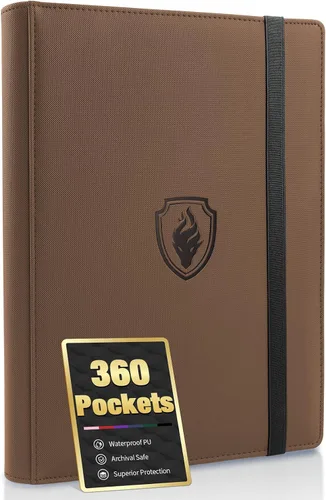 Miniatura 19 de Fabmaker - Carpeta de tarjetas prémium con 9 bolsillos para 360 tarjetas, carpeta de tarjetas coleccionables de poliuretano resistente, álbum