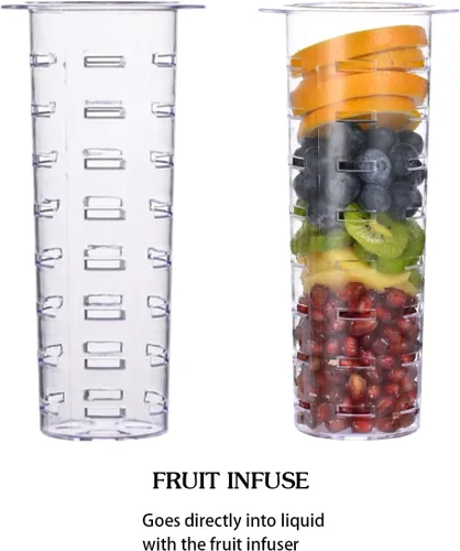 Miniatura 4 de Eleganttime Dispensadores de bebidas de vidrio de 1 galón para fiestas, paquete de 2 dispensadores de bebidas con infusor de frutas, dispensador