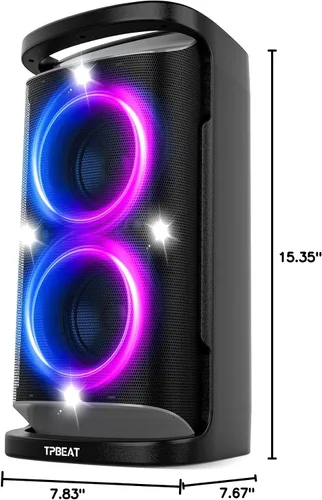 Miniatura 7 de QxbJoy Altavoz Bluetooth Portátil: Sonido Potente de 160W de Pico, Bajo Profundo Inalámbrico, Boombox Grande, Subwoofer Grande, 15 Horas de Duración