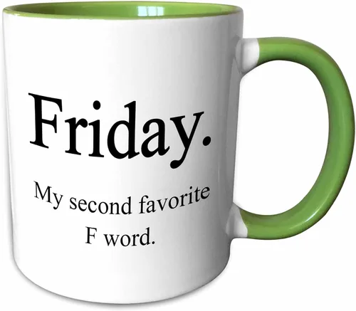 Miniatura 12 de 3dRose EvaDane - Citas divertidas - Viernes mi segunda palabra F favorita. Negro. - Tazas (mug_186243_4)
