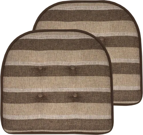 Miniatura 84 de Sweet Home Collection - Cojín de espuma viscoelástica para silla con capitoné, antideslizante, parte trasera de goma, en forma de U, 17 x 16 Piel