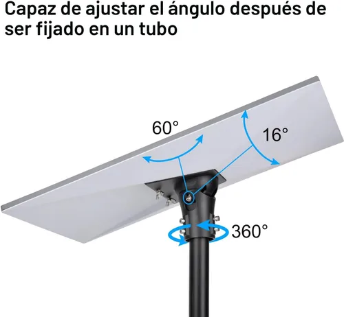 Miniatura 3 de Adaptador de tubo PowGrow para Starlink Gen 3, adaptador ajustable de montaje en poste para plato estándar Starlink V3, aleación de aluminio, negro