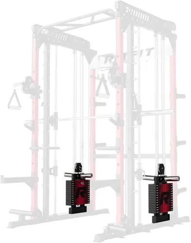 Miniatura 2 de RitFit Máquina M1 Pro Smith con sistema de cruce de cables, jaula multifunción para sentadillas para gimnasio en casa, rack de energía y paquetes