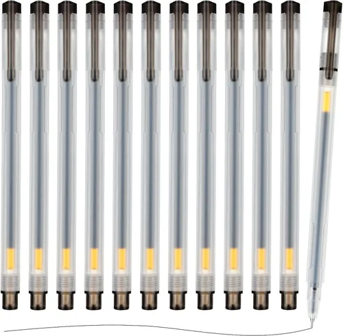 M&G 12 bolígrafos de gel de punta fina de 0.020 in, bolígrafos de tinta de gel negra de gran capacidad, bolígrafos de tinta de gel de secado rápido,