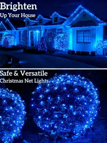 Miniatura 4 de Red de luces LED de Navidad para arbustos, 132 luces LED de 6 pies x 6 pies, conectables con certificación UL para arbustos, árboles, arbustos