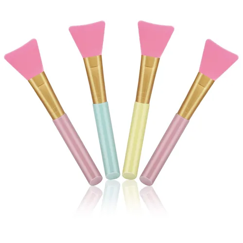 Miniatura 7 de Cuttte 4 aplicadores de máscara facial de silicona, aplicador de máscaras faciales flexibles, herramientas hidratantes sin pelo, cepillos faciales