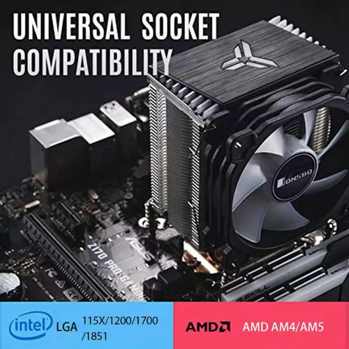 Miniatura 2 de JONSBO CR1400 - Enfriador de aire de CPU RGB, enfriador de CPU PWM de 92 mm con 4 tubos de calor, ventiladores de PC de computadora removibles