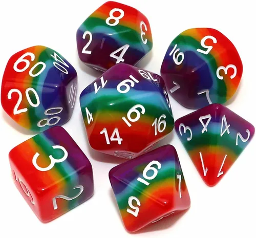 Miniatura 22 de DND - Juego de dados de nebulosa negra mezcla azul oscuro para Dungeon and Dragons D&D RPG juegos de rol, 7 dados poliédricos con bolsa de dados