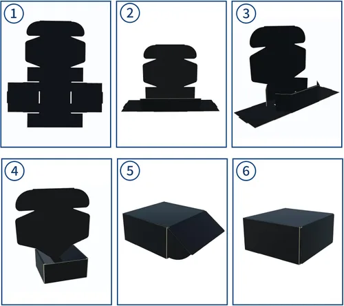 Miniatura 6 de Rempry Cajas de envío negras de 9 x 6 x 4 pulgadas, paquete de 20 cajas de cartón para pequeñas empresas, cajas de regalo para embalaje de envío