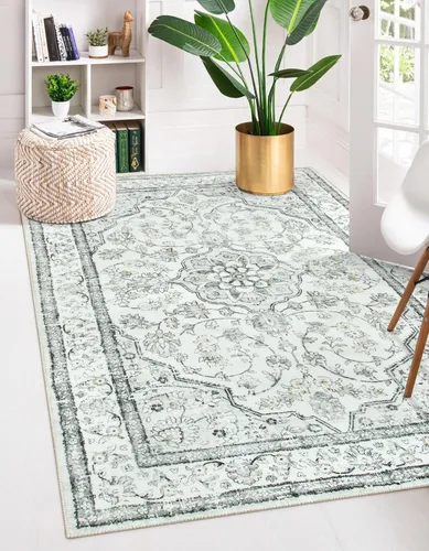 Miniatura 12 de Alfombra de pasillo oriental para baño Lahome, alfombra lavable de 2 x 6 pulgadas color beige para cocina, alfombra antideslizante para pasillo
