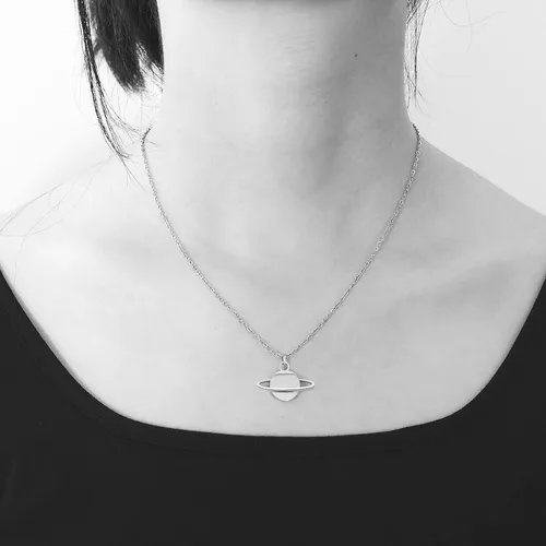 Miniatura 4 de Holy rose 2 piezas de collar de Saturno con estrella de luna, regalo para amantes de la música, regalos para cantantes, regalos inspirados