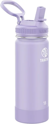 Miniatura 42 de Takeya Actives - Botella de agua de 24 onzas con tapa con popote, aislamiento de acero inoxidable de doble pared, apta para lavavajillas y sin BPA