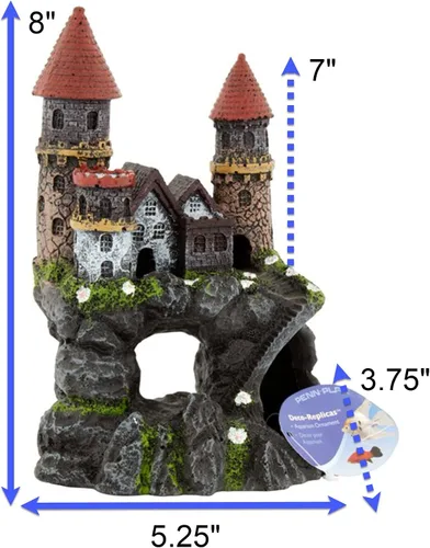 Miniatura 2 de Penn-Plax Decoración de acuario de castillo encantado de la Edad de la Magia – Seguro para peceras de agua dulce y salada – Mediano