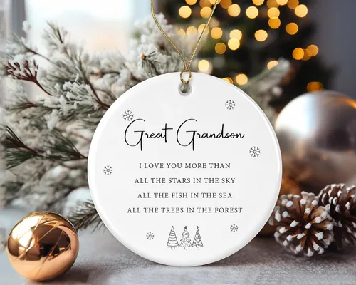 Miniatura 3 de Adorno de Navidad para bisnieto, We Love You More Than All The Stars in the Sky, All The Fish in the Sea, All The Trees in the Forest, adorno