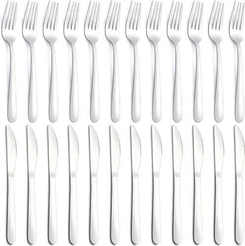 Miniatura 10 de Juego de cuchillos de mantequilla de 36 piezas, cuchillo de mantequilla de 9 pulgadas, juego de cuchillos de cena de acero inoxidable de grado