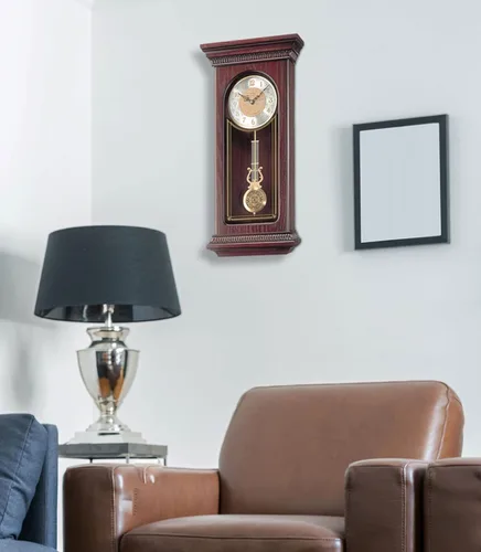 Miniatura 4 de SEIKO Reloj de pared de caoba con péndulo y campanilla