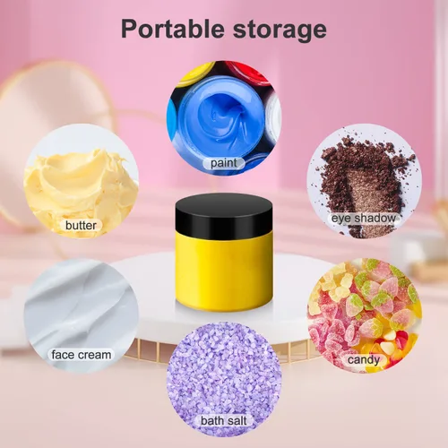 Miniatura 5 de Loretoy Paquete de 36 tarros de plástico de 2 onzas con tapas, sin BPA, reutilizables, rellenables, recipientes de cosméticos transparentes