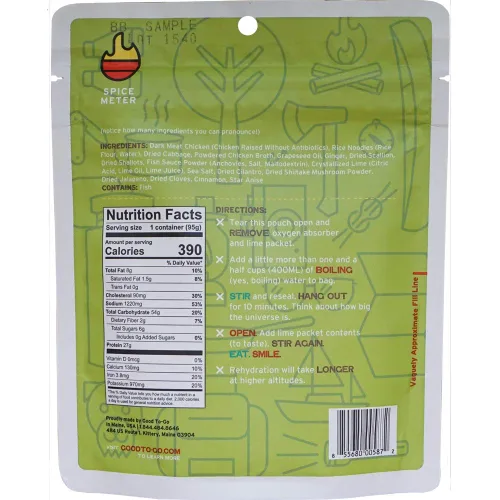 Miniatura 7 de GOOD TO-GO Chicken Pho Alimentos de camping, comida para mochileros (porción individual) Solo agrega comidas de agua, comidas para mochileros