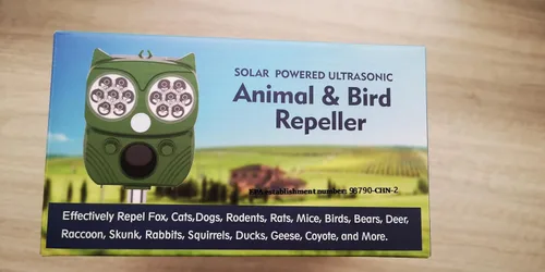 Miniatura 8 de Repelente de gatos al aire libre solar ultrasónico repelente de animales al aire libre dispositivos disuasorios de mapache IP66 impermeable ratón