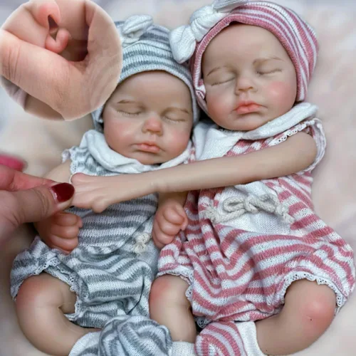 Miniatura 4 de Abenduot Muñeca de bebé de silicona de cuerpo completo de 13 pulgadas con boca que se puede abrir, muñeca recién nacida realista de silicona suave