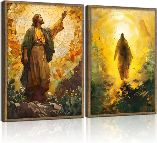 Miniatura 15 de Cuadro enmarcado de cruz de Jesús en lona para pared, arte impreso en blanco y negro, pintura cristiana, póster inspiradora, Jesús católico