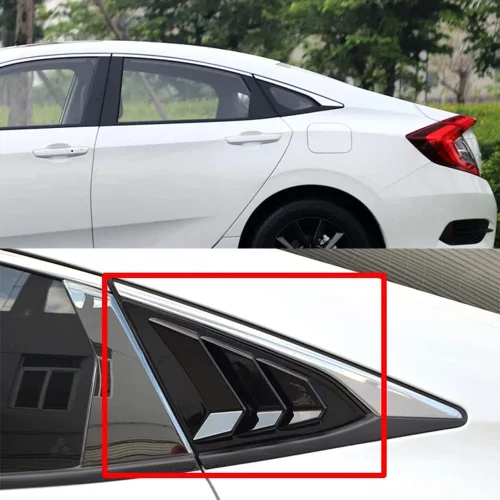 Miniatura 2 de para Honda Civic de 10ª generación 2016-2021 Cubierta Decorativa de Persiana de Ventana Lateral Trasera Persianas de Ventana de Ventilación de Aire