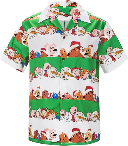 Miniatura 117 de Camisa hawaiana para hombre, con estampado floral, cómoda, con botones, casual, manga corta, ropa de playa para hombre