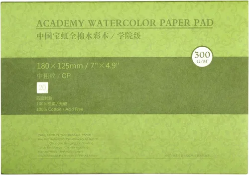 MEEDEN Bloque de papel de acuarela de 5 x 7, papel de acuarela de superficie texturizada, prensado en frío, 20 hojas (140 libras/300 gsm) papel de