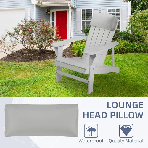 Miniatura 5 de Juego de 2 fundas de almohada para silla reclinable al aire libre, con correa ajustable, resistente al agua, para patio, jardín, playa, piscina, Gris