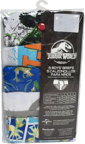 Miniatura 3 de Jurassic World Paquete múltiple de calzoncillos 100% algodón para niños con estampados T-rex, Raptor y Triceratops en tallas 23t, 4t, 4, 6 y 8
