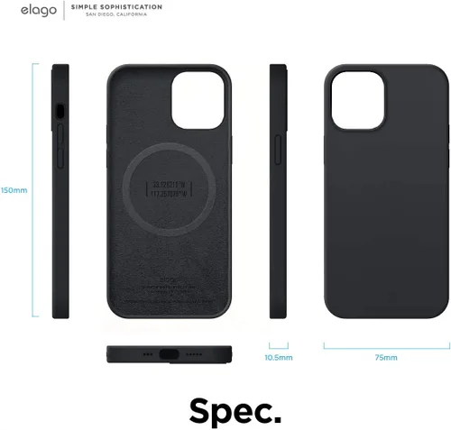 Miniatura 8 de elago Funda magnética de silicona compatible con MagSafe compatible con iPhone 12 y compatible con iPhone 12 Pro de 6.1 pulgadas, imanes integrados