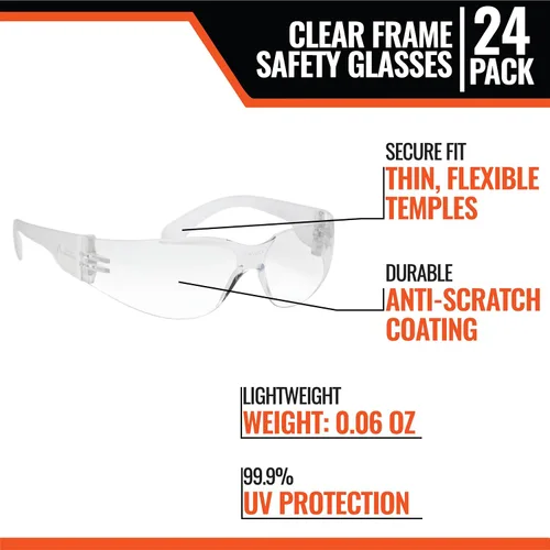 Miniatura 4 de Malta Dynamics Gafas de seguridad – ANSI Z87+ Clasificación UV Gafas de protección ocular para construcción, fabricación, resistente a los arañazos