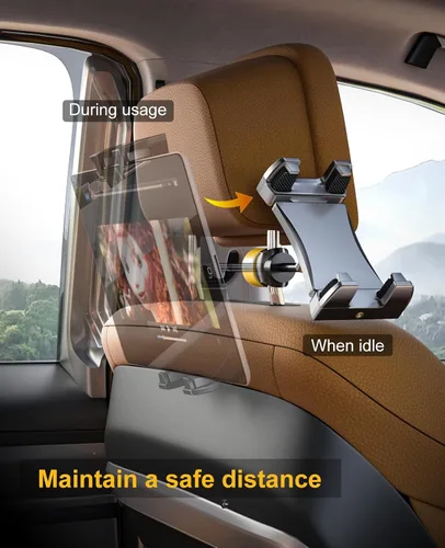 Miniatura 3 de LINCO Soporte para tablet para asiento trasero – Soporte ajustable para iPad para coche – Soporte de tableta de coche para viajes – Se adapta a