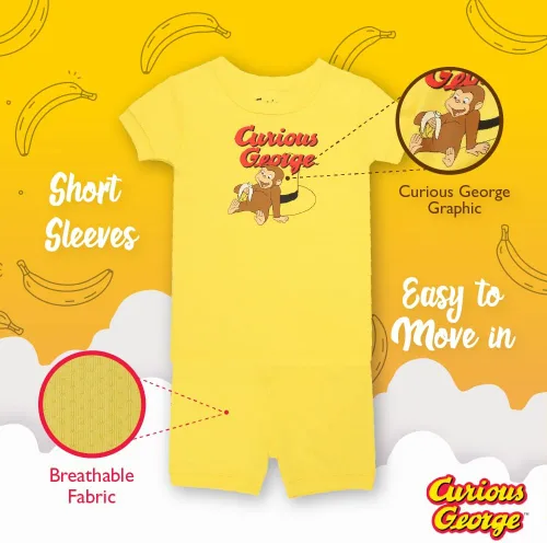 Miniatura 4 de Curious George Conjunto de pijama de algodón orgánico de 2 piezas para niña