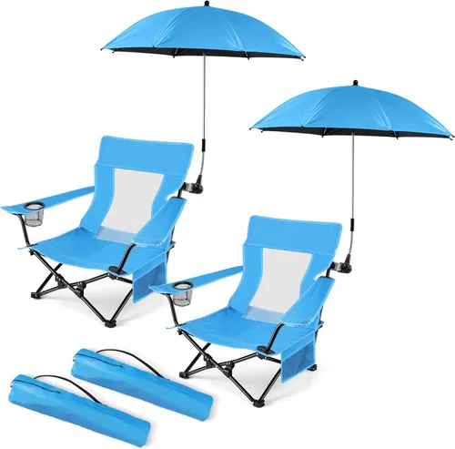Miniatura 11 de HaSteeL Silla de playa plegable, sillas de camping negras plegables para exteriores, silla de playa baja portátil para adultos, pesca, picnic