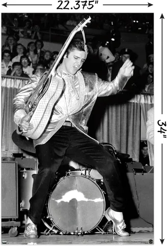 Miniatura 2 de Elvis Presley - Póster de pared de caderas, 34 pulgadas de largo x 22.4 pulgadas de ancho, versión sin marco