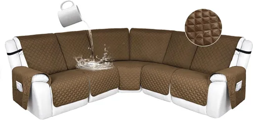 Miniatura 165 de HDCAXKJ Fundas de sofá seccional reclinable 100% impermeable, forma de L, funda de sofá reclinable lavable acolchada suave para mascotas, perro