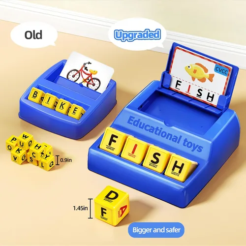 Miniatura 4 de Juego de emparejar letras Montessori para niños de 3 a 8 años Juguetes educativos de ortografía con función de almacenamiento Regalos de Navidad
