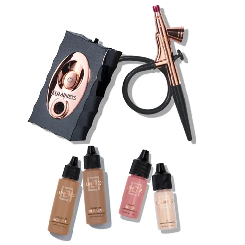 Luminess Air Icon - Sistema de aerógrafo de maquillaje y kit de base de 4 piezas, cobertura profunda, aplicación rápida, fácil y duradera, incluye