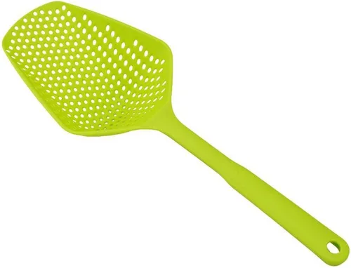 Miniatura 15 de SEIWEI Cuchara coladora grande, colador de herramientas de mango largo, cuchara de drenaje, colador de pasta resistente al calor, cocina para Azul