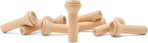 Miniatura 13 de Chimeneas de madera sin terminar, 1-1/2 pulgadas, parte de tren de madera sin terminar para manualidades, paquete de 25 pequeñas chimeneas de madera