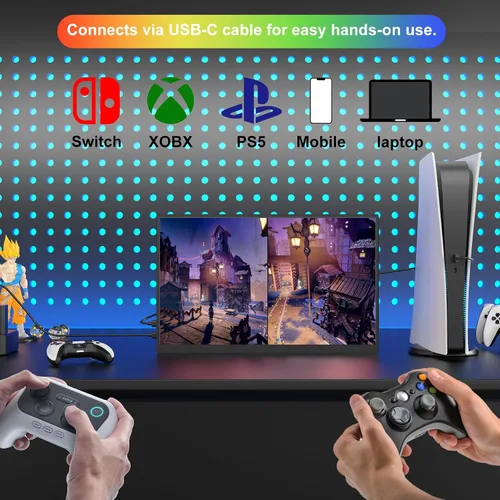 Miniatura 9 de Topmonitor Monitor portátil pequeño de 10.5 pulgadas, 500 liendres 2000:1, pantalla FHD 1280P IPS, mini monitor ultradelgado con soporte y altavoz
