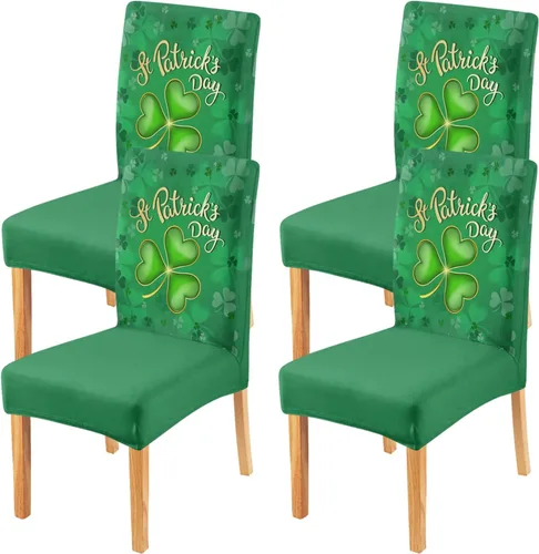 Miniatura 10 de Juego de 4 fundas para sillas de comedor de Pascua, fundas coloridas para sillas Parsons, conejos, conejos, fundas de asiento de silla