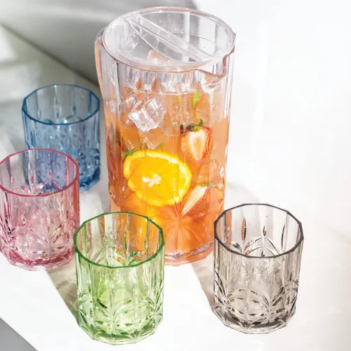 Miniatura 8 de BELLAFORTE - Vaso corto irrompible de plástico Tritan, juego de 4, 13 oz - Vasos de bebida de corte de cristal irrompibles Myrtle Beach al