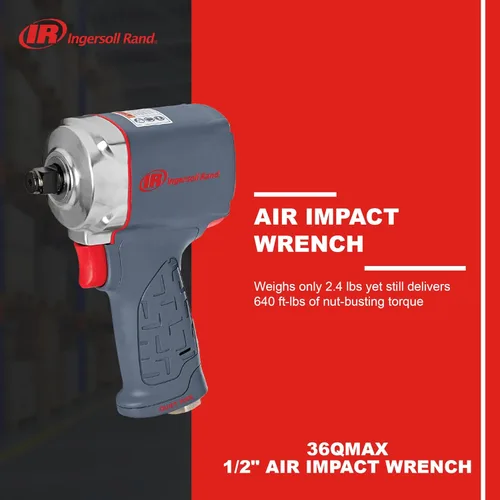 Miniatura 2 de Ingersoll Rand 36QMAX - Llave de impacto neumático de 1/2 pulgada, tecnología silenciosa, salida de par de torsión de hasta 640 libras-pie