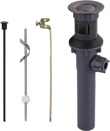 Miniatura 22 de Drenaje de fregadero de baño sin desbordamiento, tapón emergente ARCORA de oro cepillado para fregadero de recipiente con botón de clic