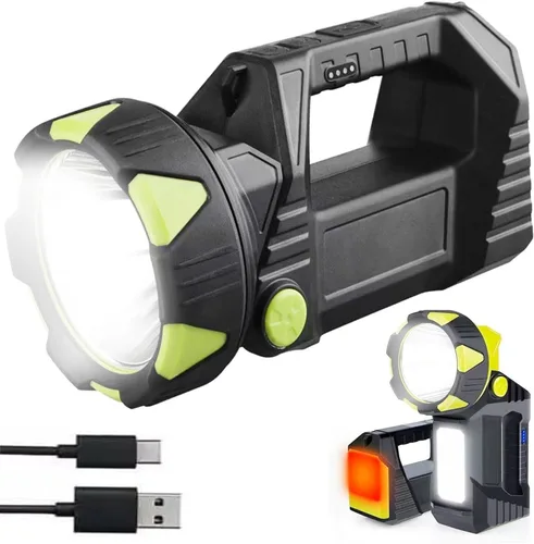 Miniatura 10 de Focos LED grandes, linternas, 22000 lúmenes, 6 modos, recargable, portátil, para campamento, caza, luces de trabajo portátiles para emergencias