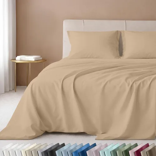 Miniatura 10 de California Design Den Juego de sábanas de lujo tamaño King - 100% algodón, 600 número de hilos, sábanas King de bolsillo profundo, ropa de cama