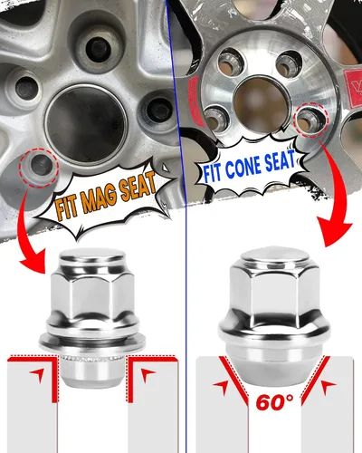 Miniatura 4 de M12x1.5 Tuercas de rueda, tuerca de rueda de asiento de bellota grande de una pieza OEM de fábrica de repuesto para Ford Escape 2001-2025, Ford